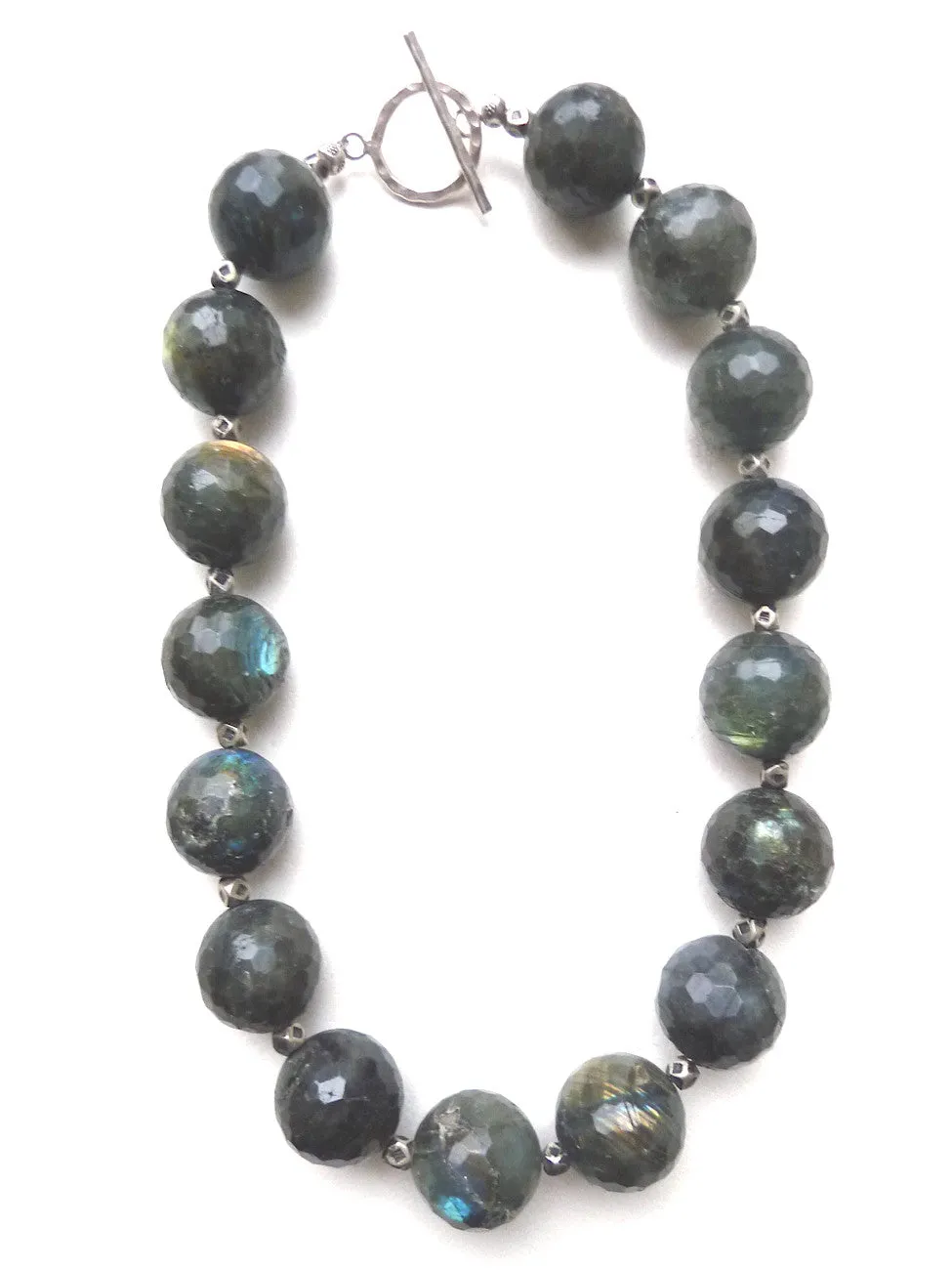 Necklace Faceted Labradorite And Sterling Silver