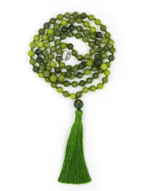 Nephrite Jade Mala Beads Necklace - "I am Fearless"