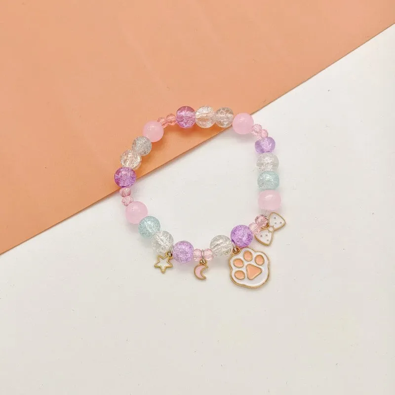 New Cute Cartoon Bunny Colorful Beaded Bracelet Female Student Children Gift Cross-Border Sold Jewelry Bracelet