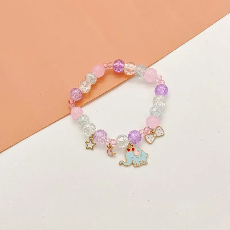 New Cute Cartoon Bunny Colorful Beaded Bracelet Female Student Children Gift Cross-Border Sold Jewelry Bracelet