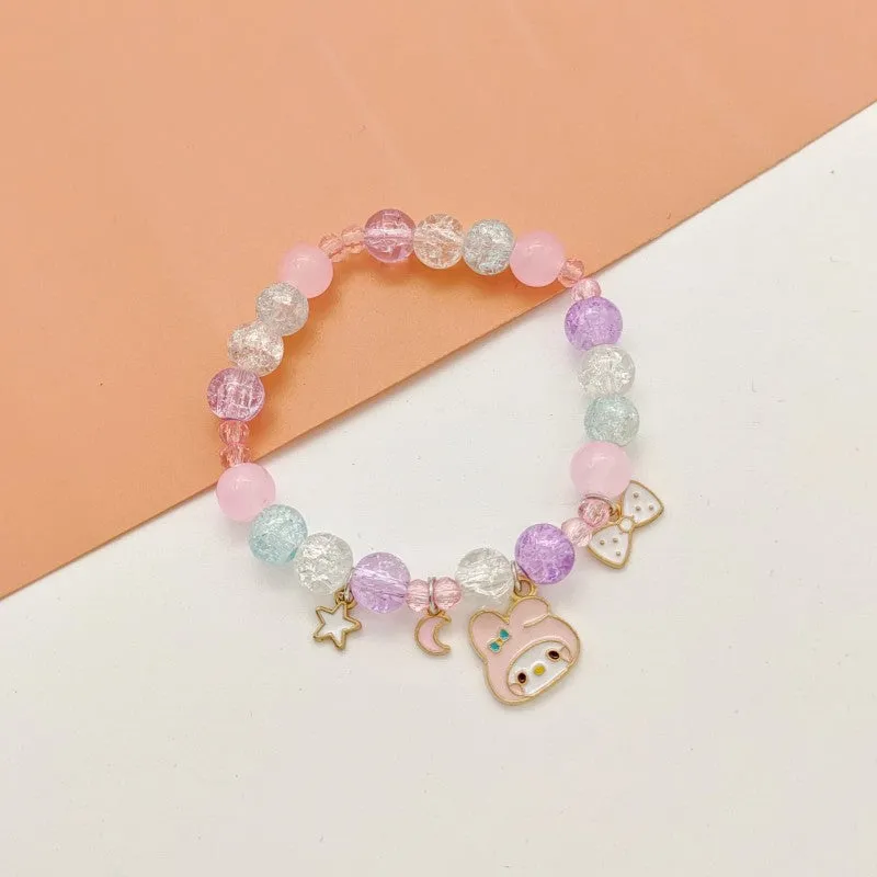 New Cute Cartoon Bunny Colorful Beaded Bracelet Female Student Children Gift Cross-Border Sold Jewelry Bracelet