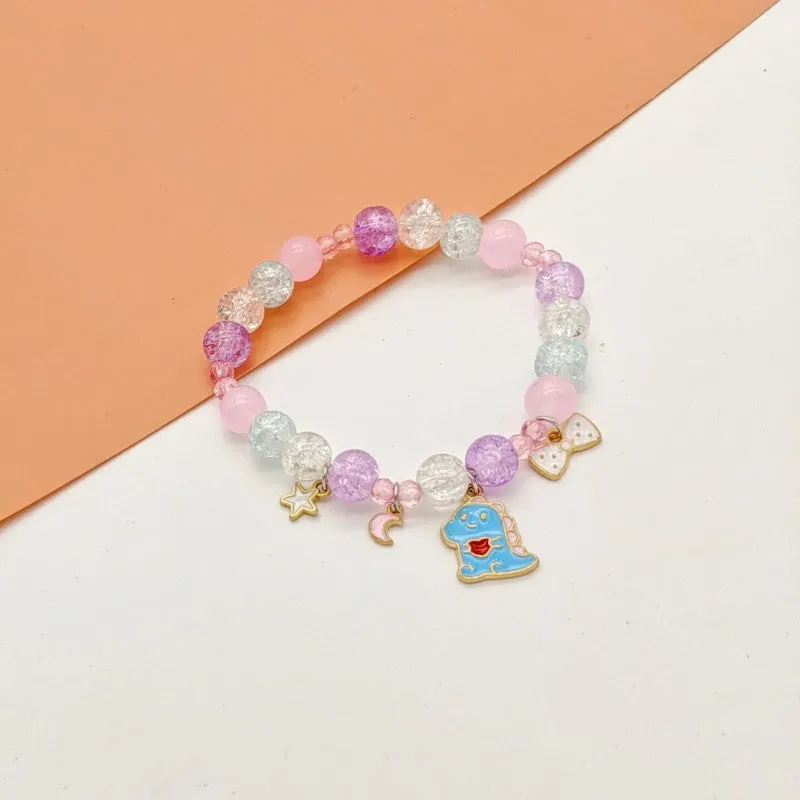 New Cute Cartoon Bunny Colorful Beaded Bracelet Female Student Children Gift Cross-Border Sold Jewelry Bracelet