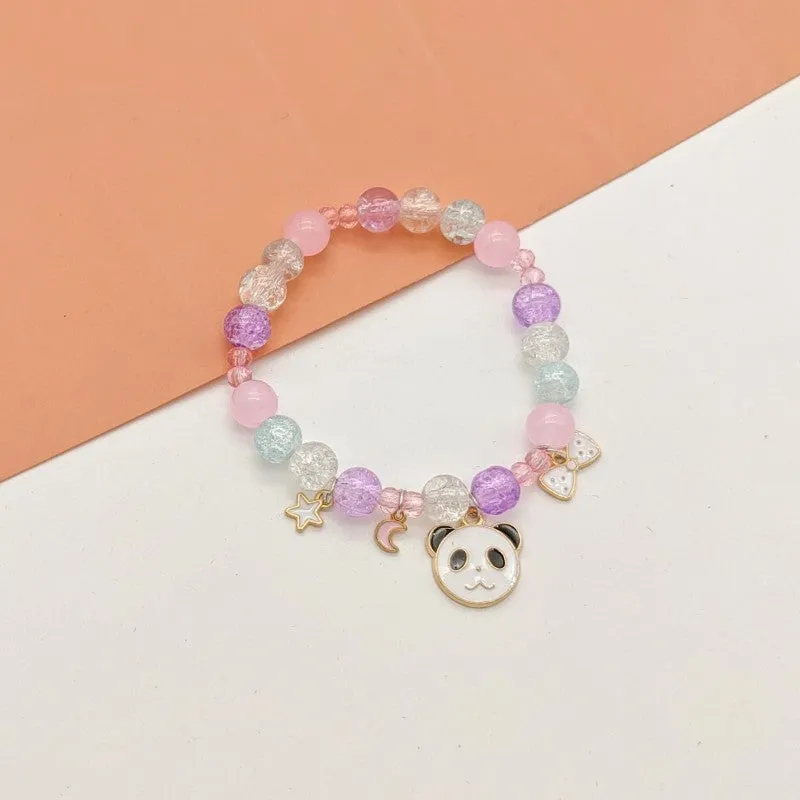 New Cute Cartoon Bunny Colorful Beaded Bracelet Female Student Children Gift Cross-Border Sold Jewelry Bracelet