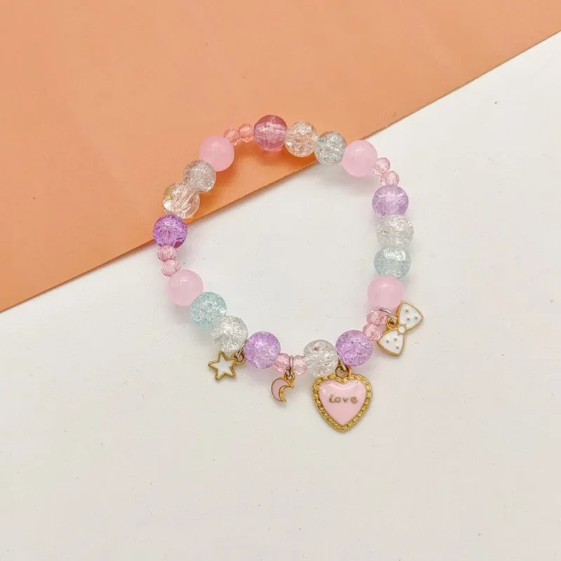 New Cute Cartoon Bunny Colorful Beaded Bracelet Female Student Children Gift Cross-Border Sold Jewelry Bracelet