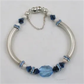 One-of-a-kind Blue Crystal Bangle  Bracelet