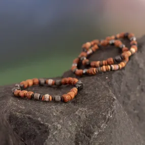 Onyx and Hematite Ceramic Beaded Stretch Bracelet from Peru - Andean Spirit | NOVICA