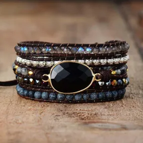 Onyx Moonlight Wrap Bracelet