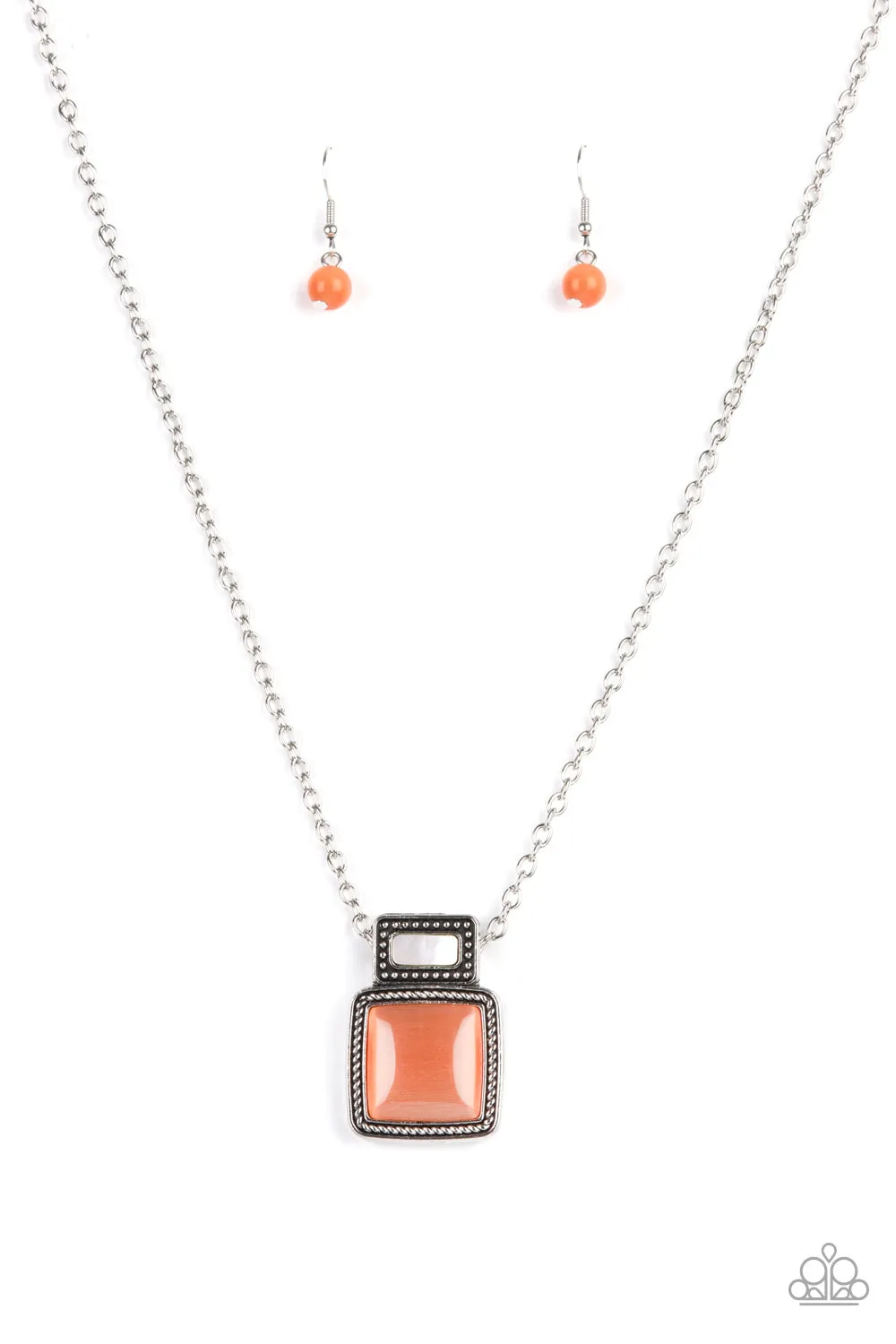 Open Door Jewelry - Ethereally Elemental - Orange Necklace - Paparazzi Accessories