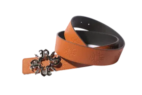 Orange Monogram Leather Belt