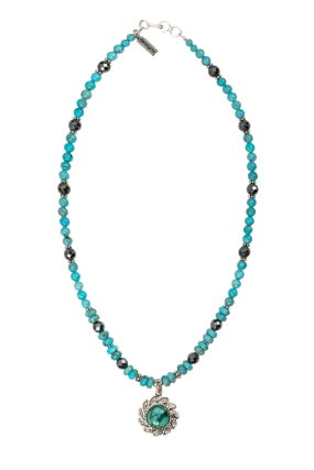 Paige Wallace Turquoise Flower Necklace