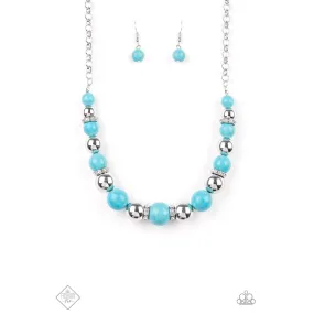 Paparazzi "The Ruling Class" Faux Turquoise Stone Necklace & Earrings Set