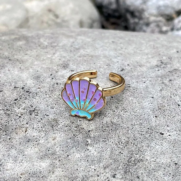 Pastel Shell Anxiety Ring 💜