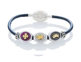 Pavé Classic Bracelet on Leather - Small Charms