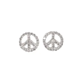 Peace Sign Stud Earrings