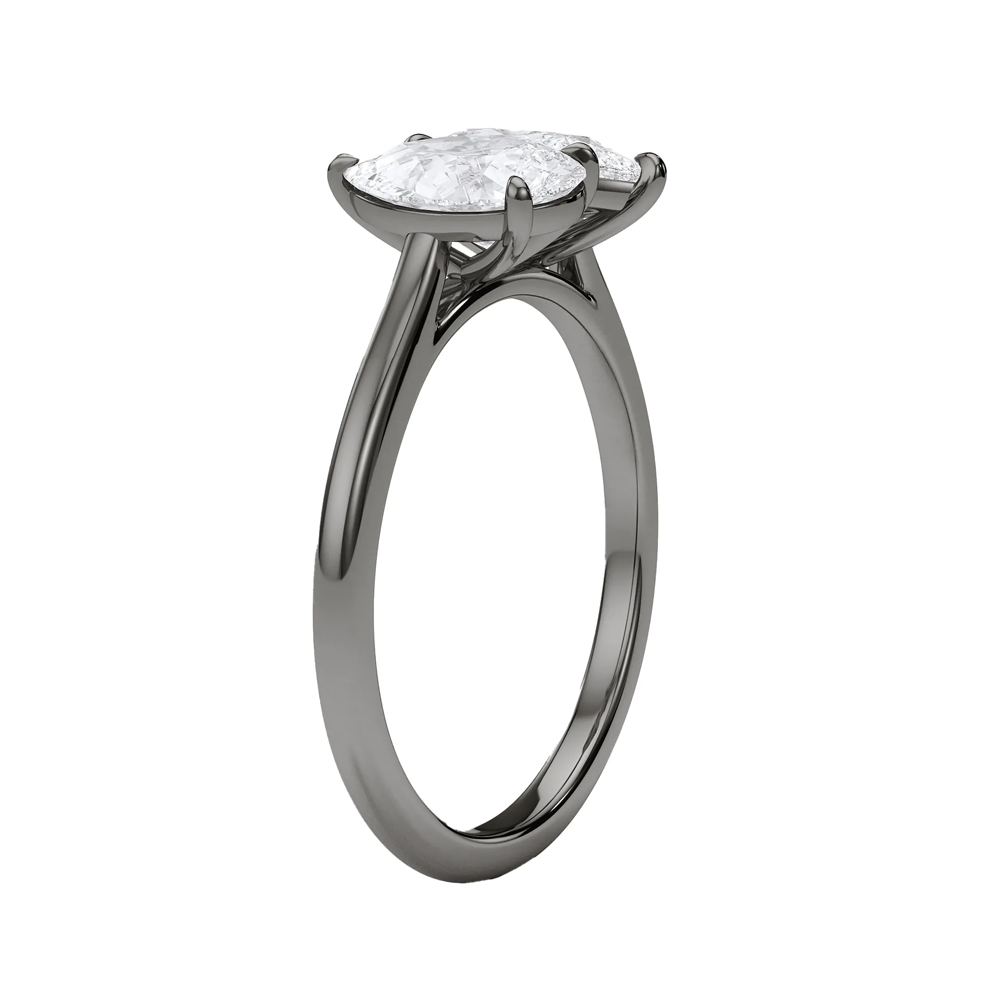 Pear North-South Twin Diamond Ring