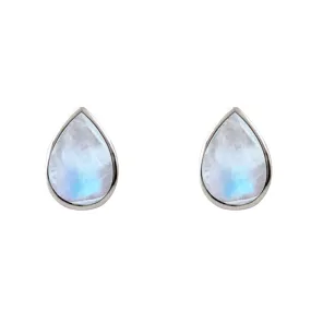 PEAR SHAPED MOONSTONE STUDS