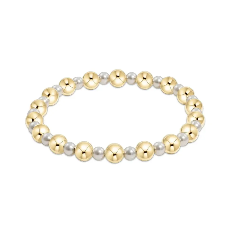 Pearl Grateful Pattern 4mm Bead Bracelet - 6mm