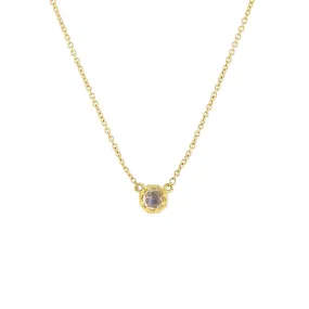 Petite Crown Bezel Moonstone Necklace