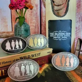 Pewter and Copper Belt Buckles "The Tombstone Four" by Colorado Silver Star