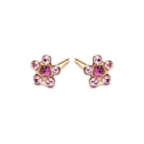 Pink & Fuchsia Gold Plated Daisy Earrings