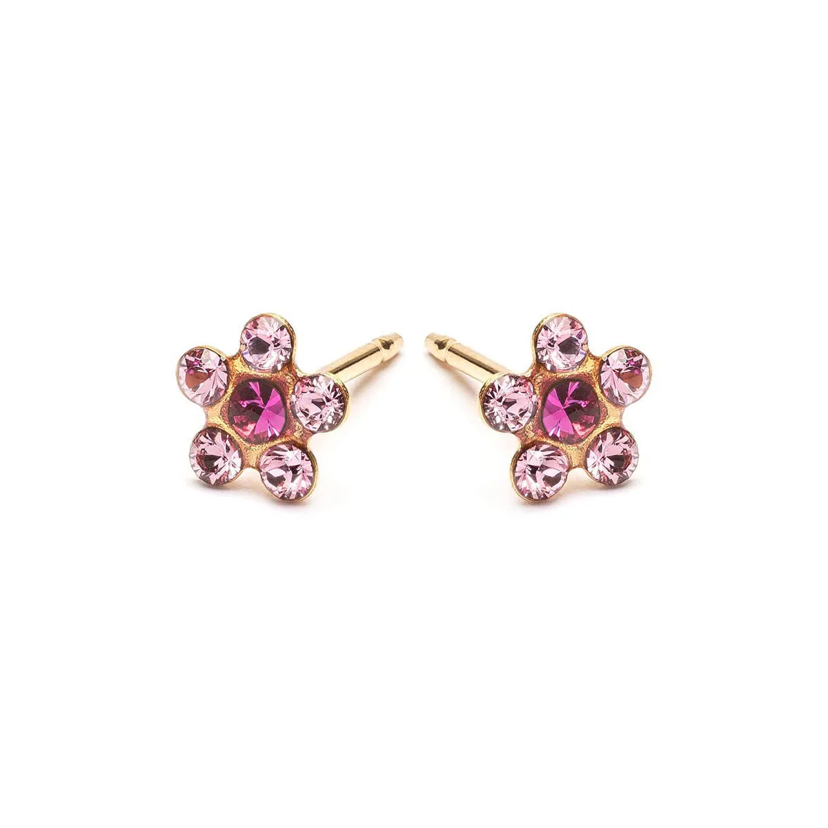 Pink & Fuchsia Gold Plated Daisy Earrings