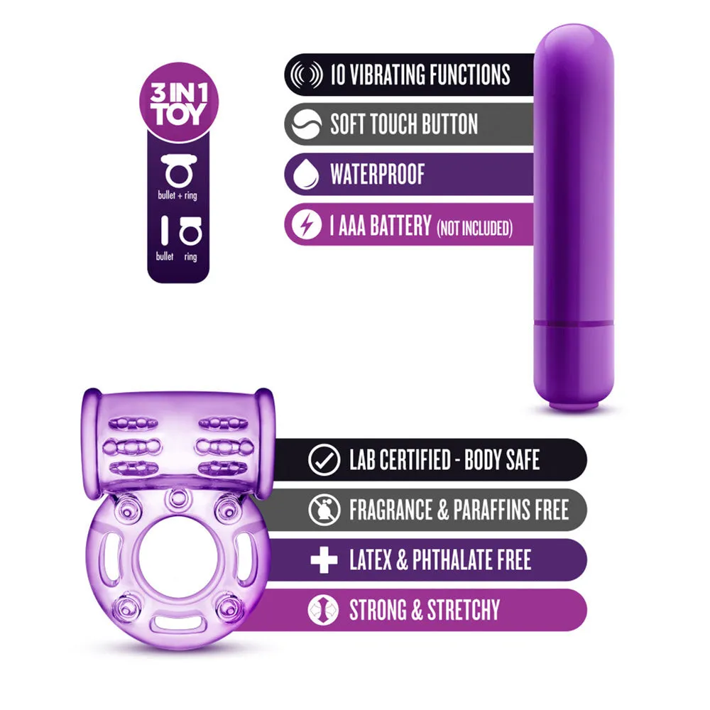 Play With Me Couples Play Vibrating Cockring (Purple)