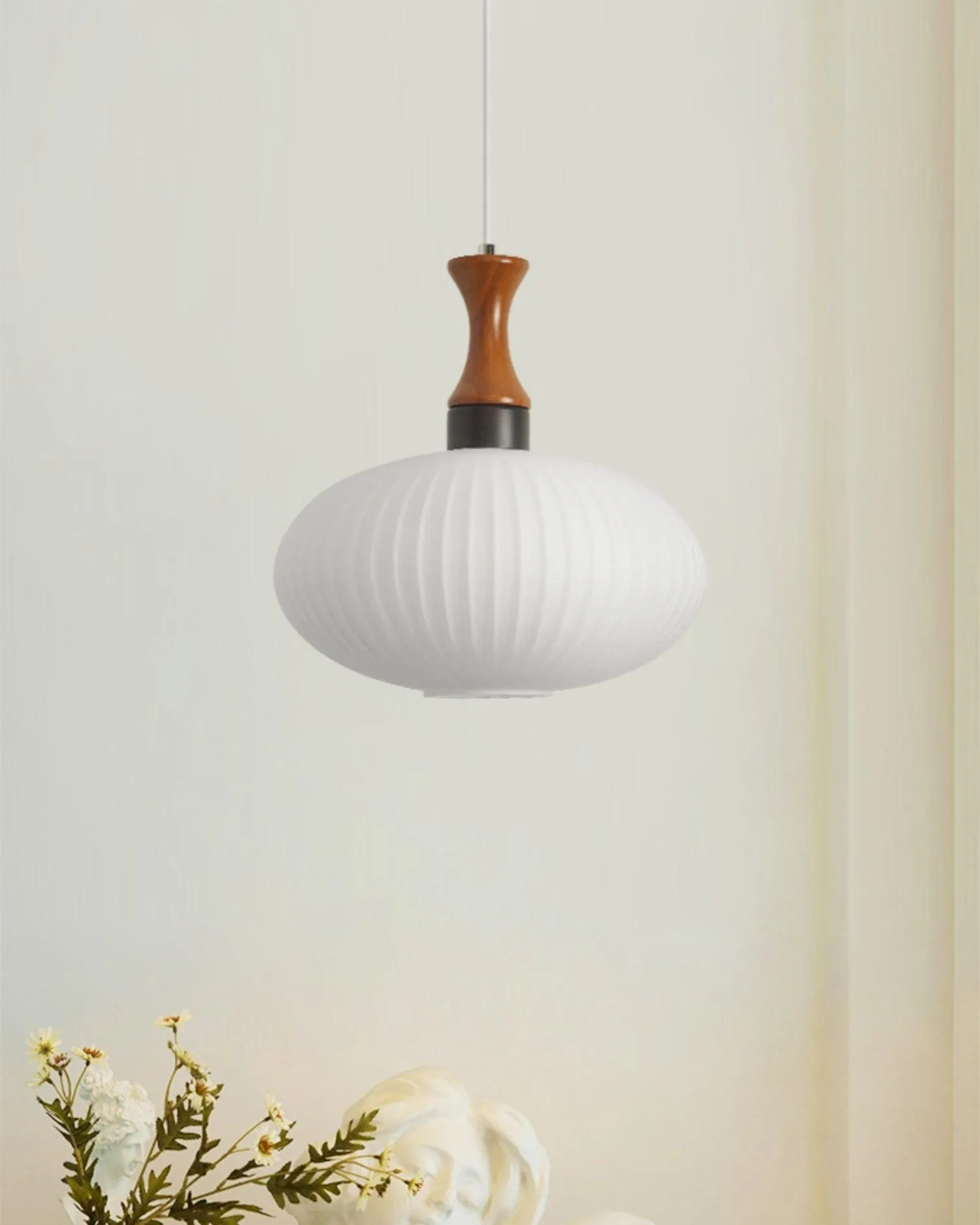 Pleated Glass Nelson Pendant Light