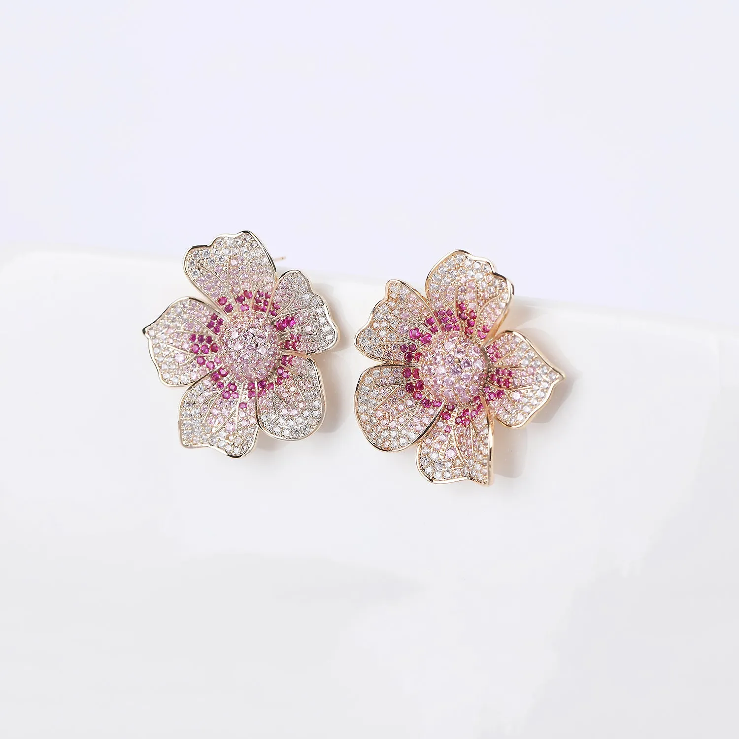 Popular Zircon Flower Stud Earring, Women's Girl's Gatherings Jewelry CE11813