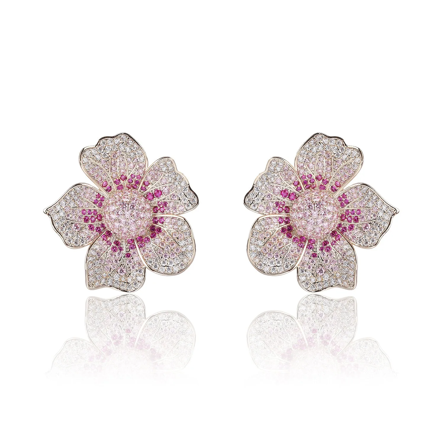 Popular Zircon Flower Stud Earring, Women's Girl's Gatherings Jewelry CE11813