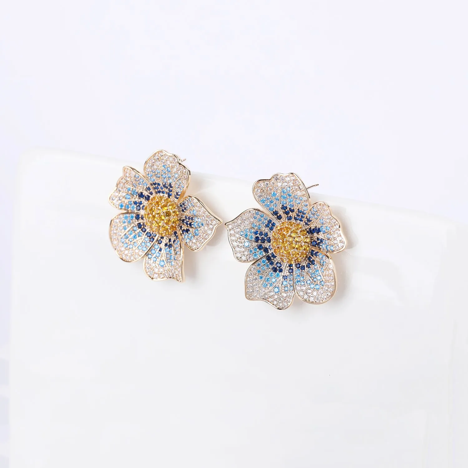 Popular Zircon Flower Stud Earring, Women's Girl's Gatherings Jewelry CE11813