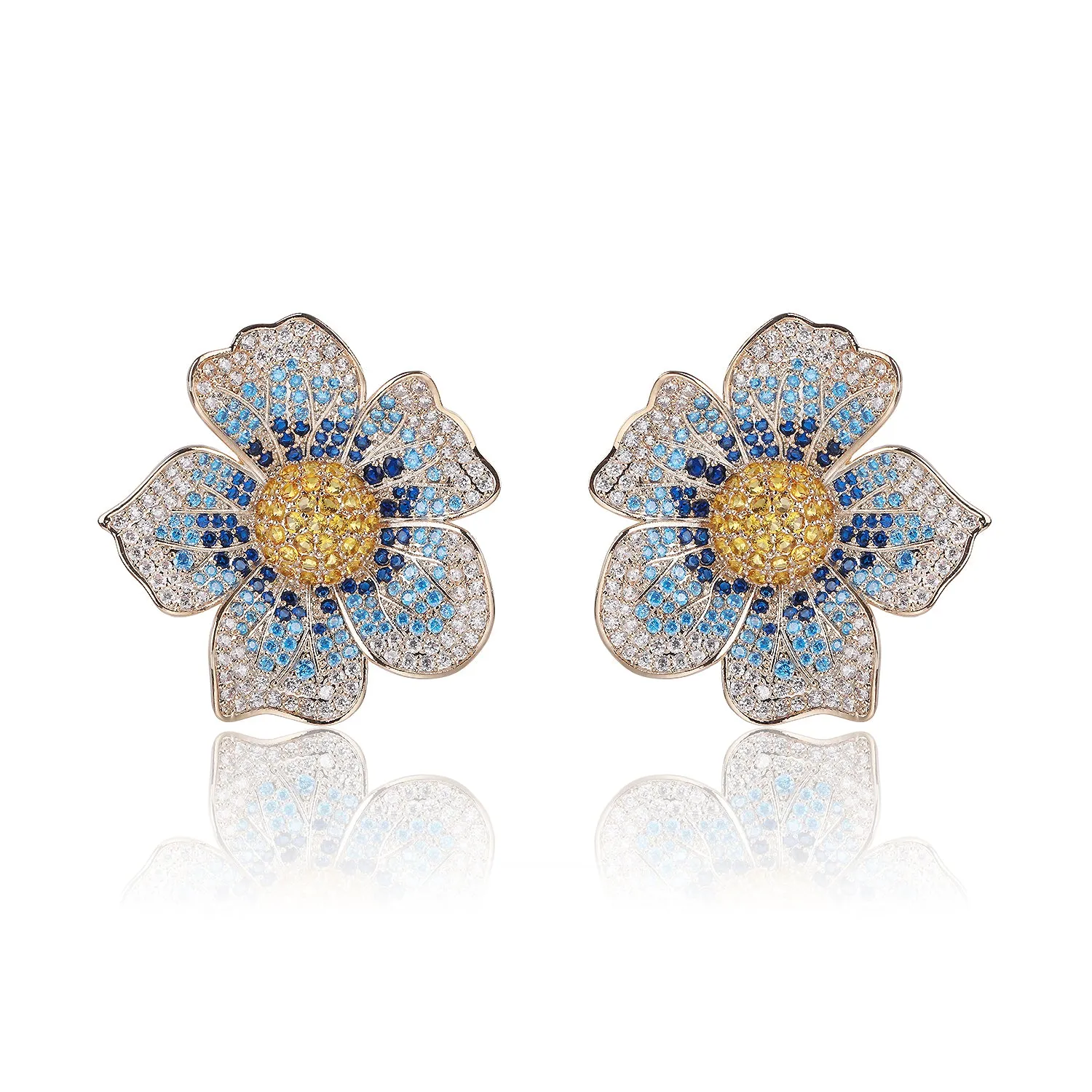 Popular Zircon Flower Stud Earring, Women's Girl's Gatherings Jewelry CE11813