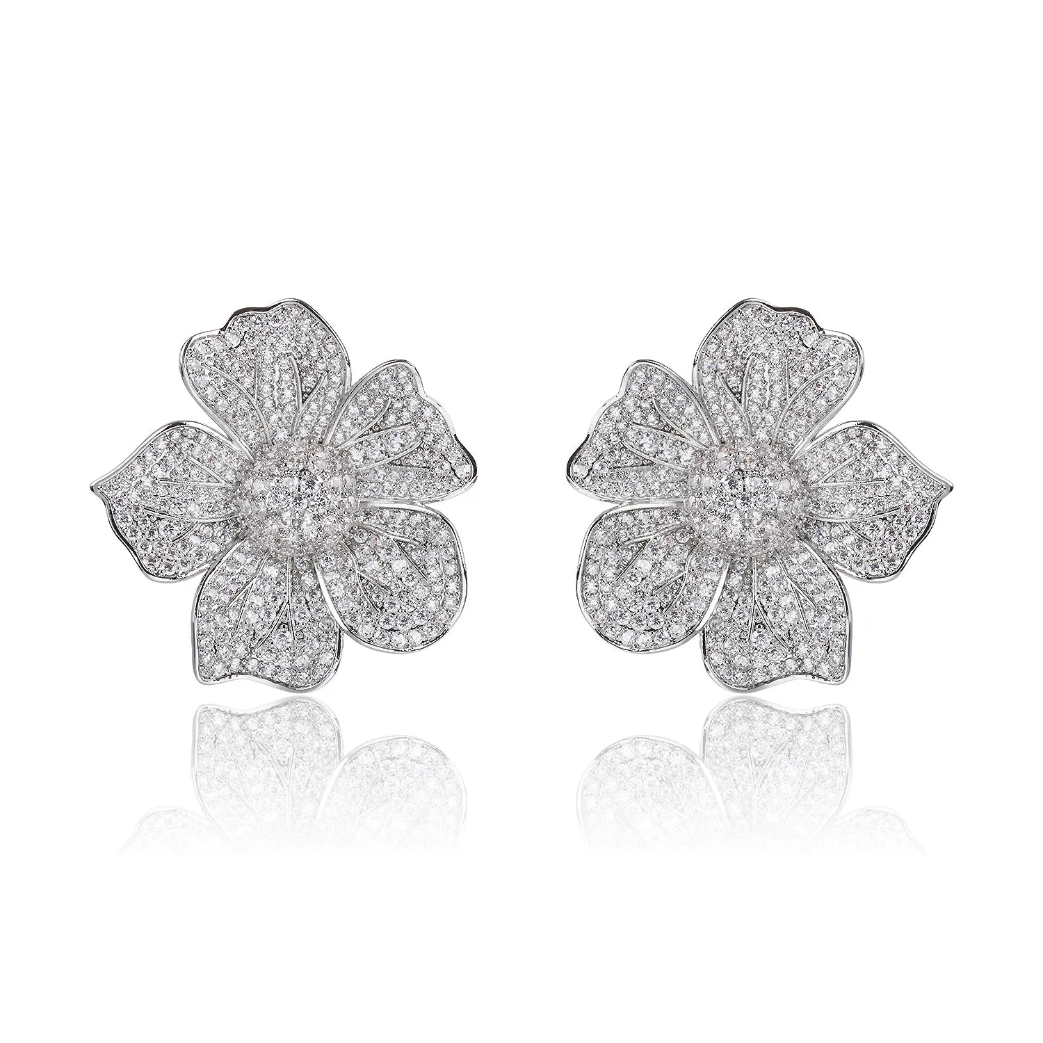 Popular Zircon Flower Stud Earring, Women's Girl's Gatherings Jewelry CE11813