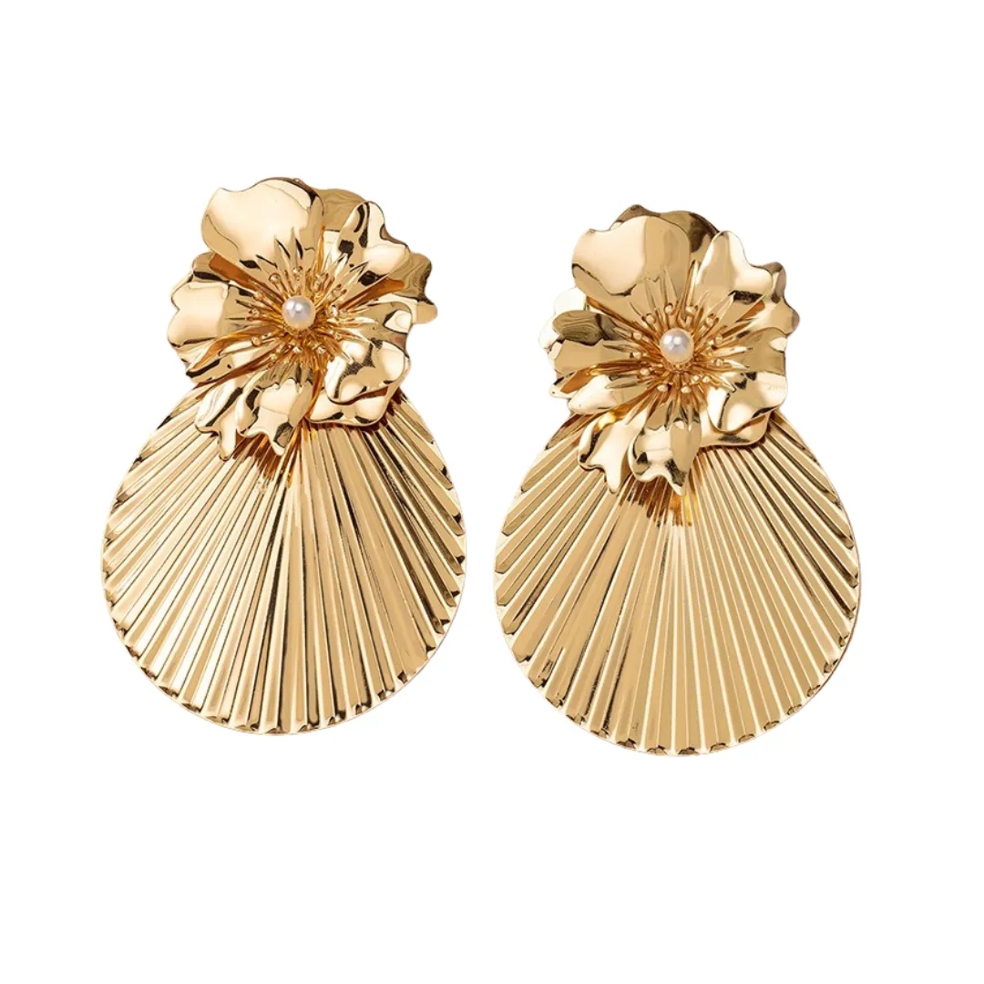 Pre Order:  Flower Ginkgo Leaf Stud Earrings