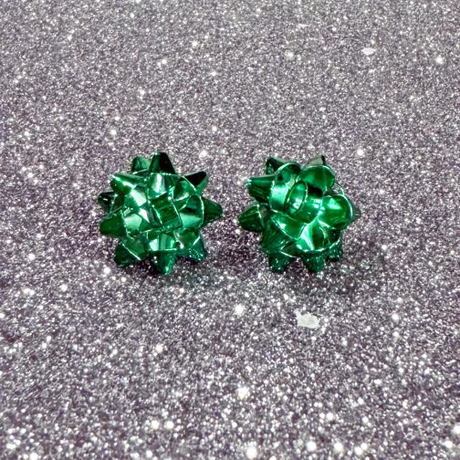 Pretty as a Bow Christmas Color Studs (RED OR GREEN)