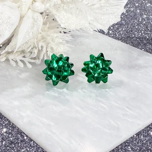 Pretty as a Bow Christmas Color Studs (RED OR GREEN)