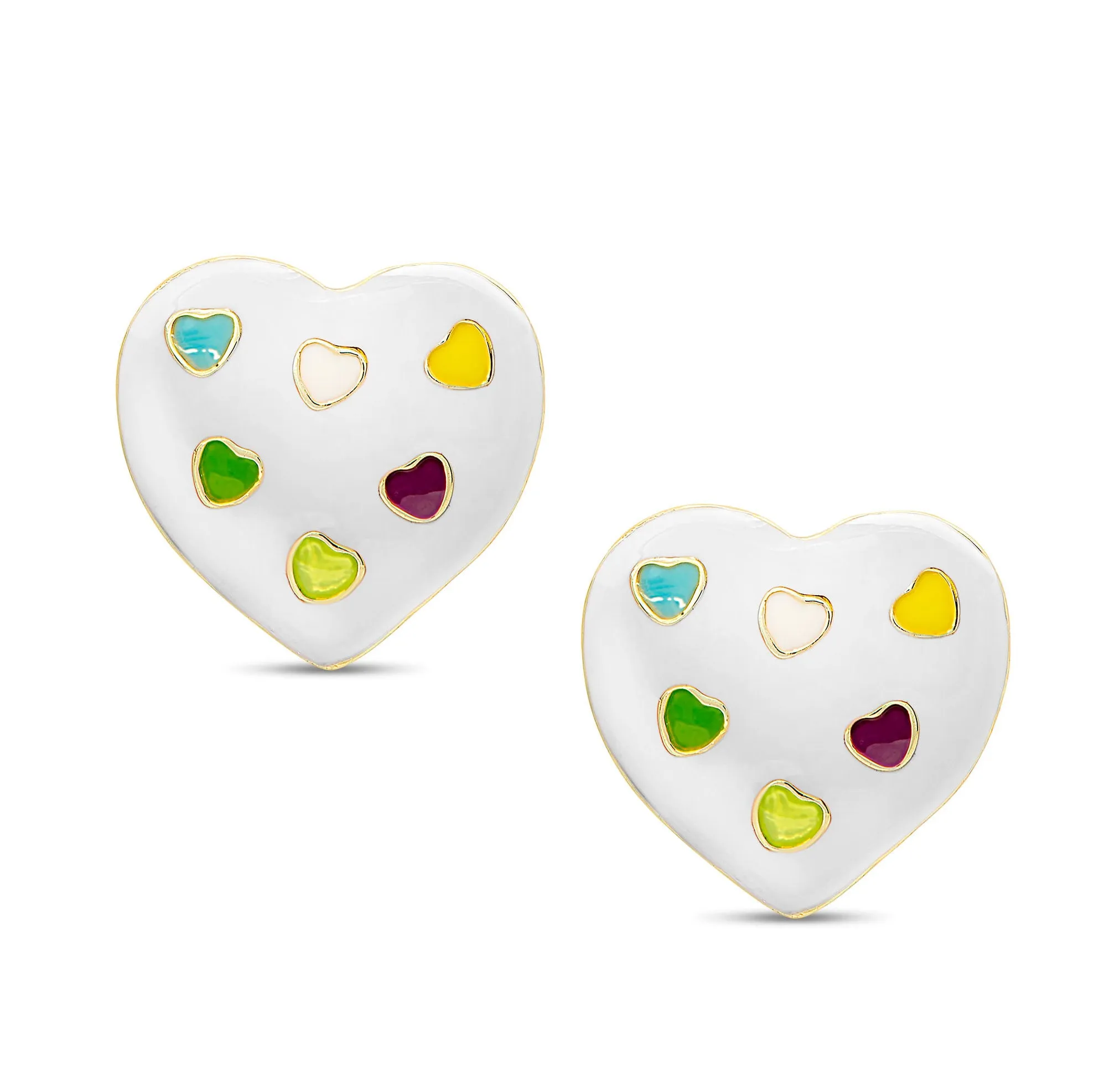 Puffed Heart Stud Earrings