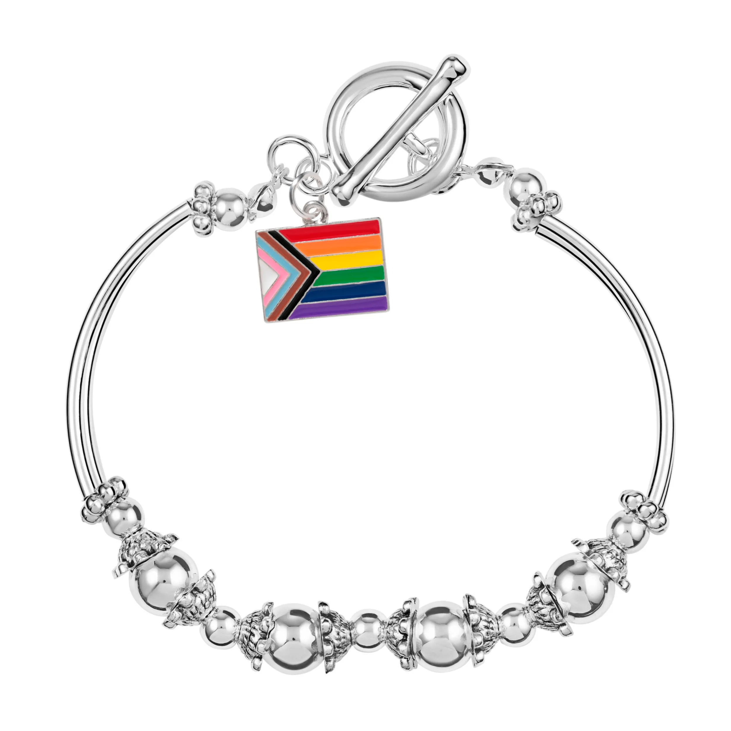 Quasar "Progress Pride" Flag Beaded Bracelets