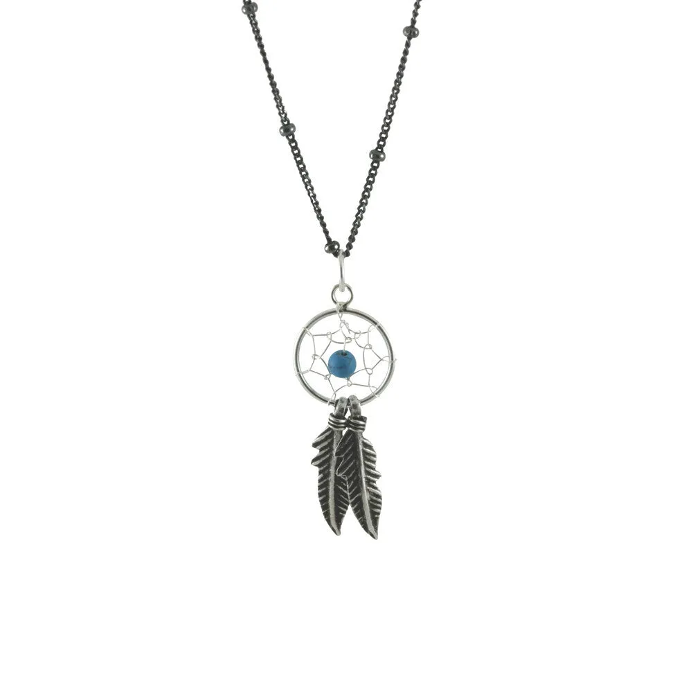 "Turkoise" Sterling Silver DreamCatcher Necklace