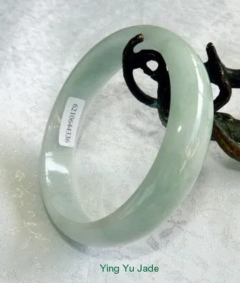 "Wisdom" Creamy Soft Green Old Mine Lao Pit Jadeite Jade Bangle 62.5mm (BB2381)