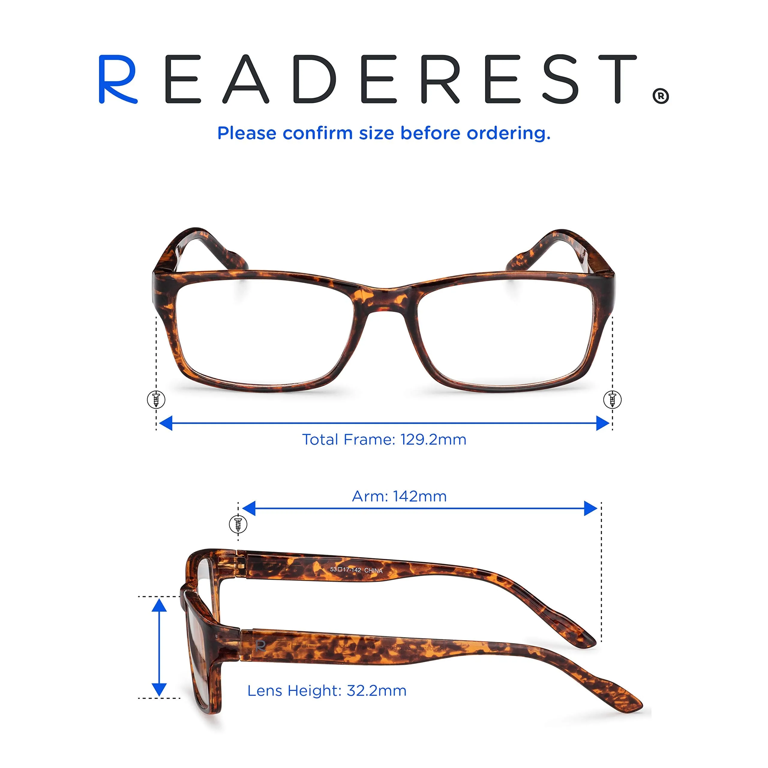 Readerest Blue Light Blocking Reading Glasses (Black, 1.50 Magnification) Computer