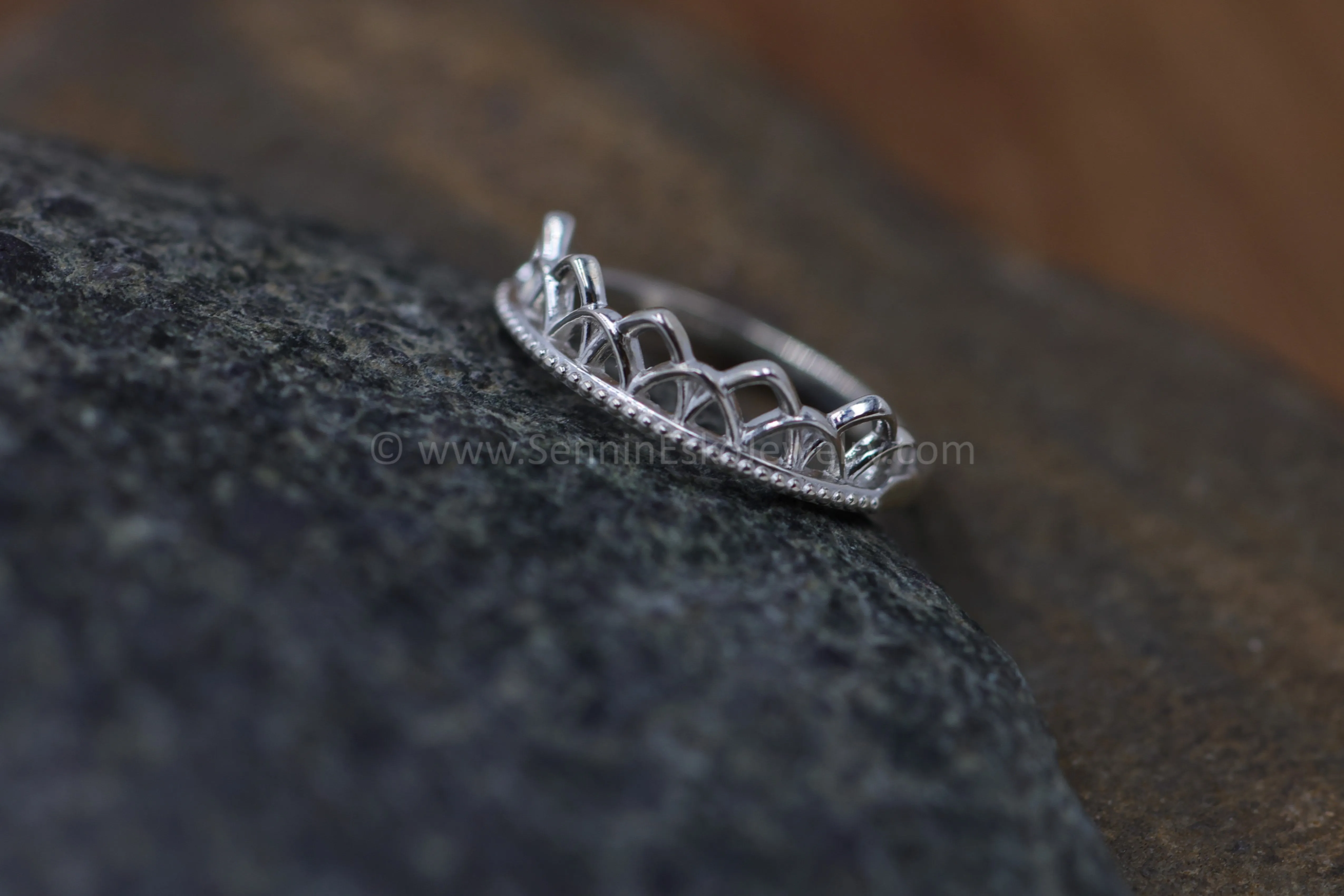 READY TO SHIP Silver Crown Stackable Ring, Size 6.75