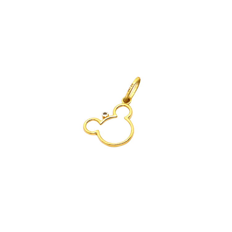 Real Gold Mickey Mouse Pendant 0222 P 1932