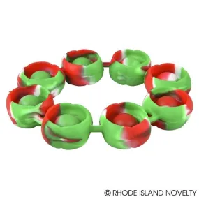 Red/Green/White Christmas Bubble Popper Bangle 4"