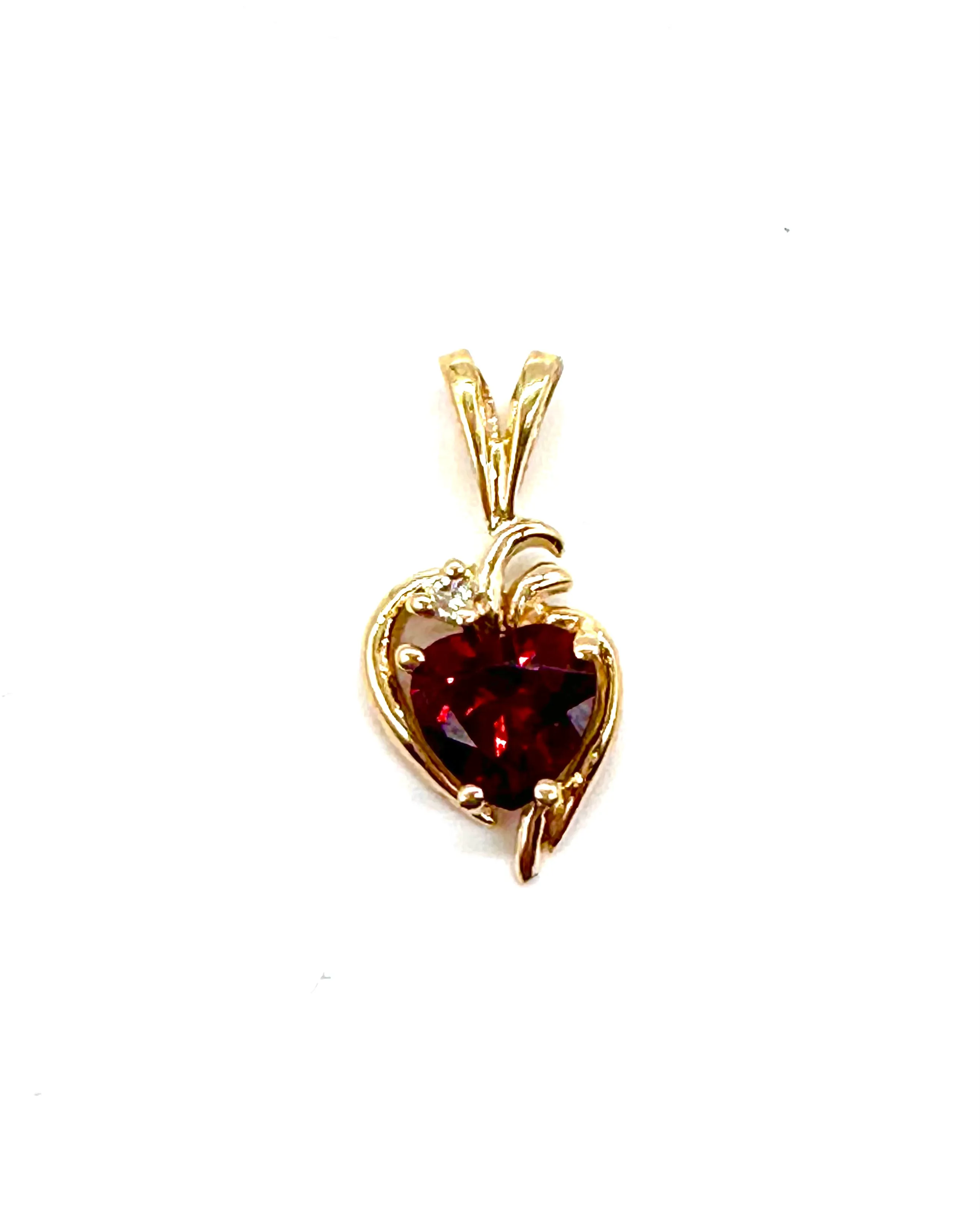 Redstone heart pendant with diamond chips