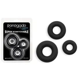 Renegade 3pc Fireman Rings - Black