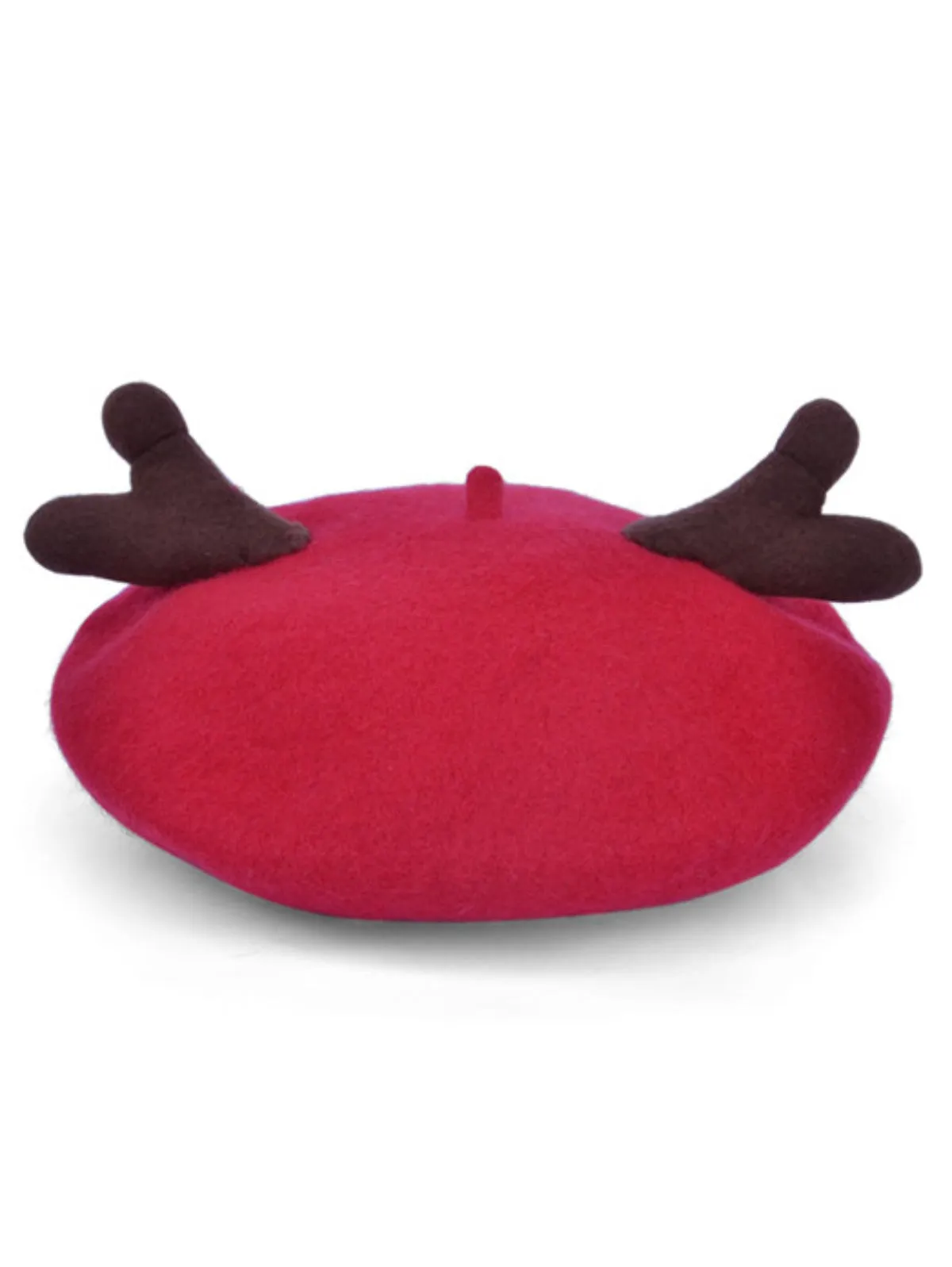 Retro Solid Antlers Wool Berets