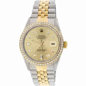 Rolex Datejust 2-Tone Gold/Steel 36mm Jubilee w/Champagne Diamond Dial &amp; Bezel TFJ-142508187