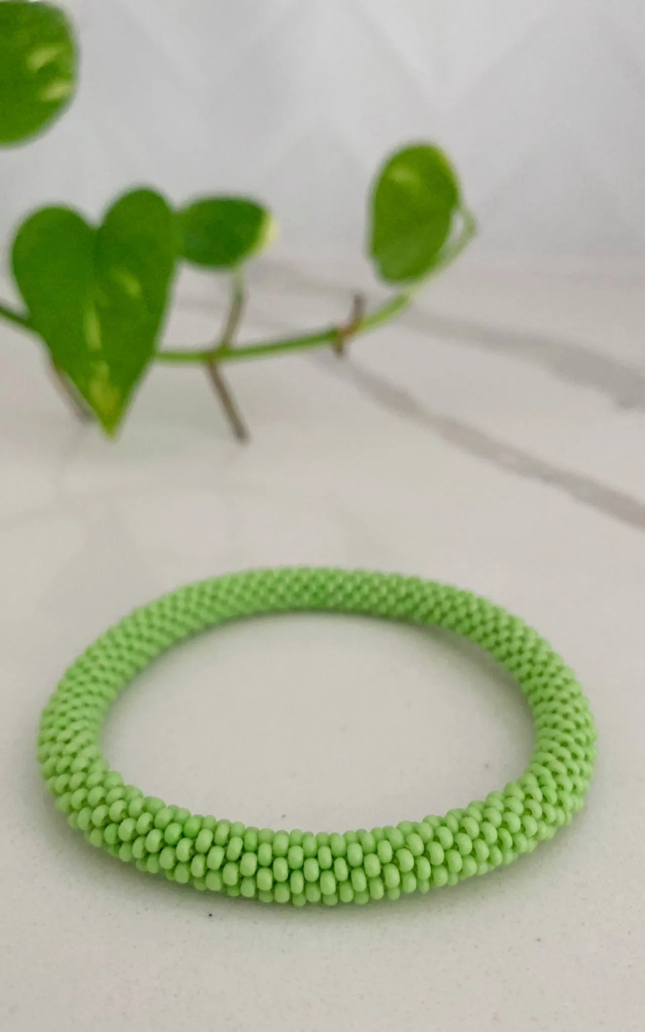 Rolling Beaded Bracelet - Lime