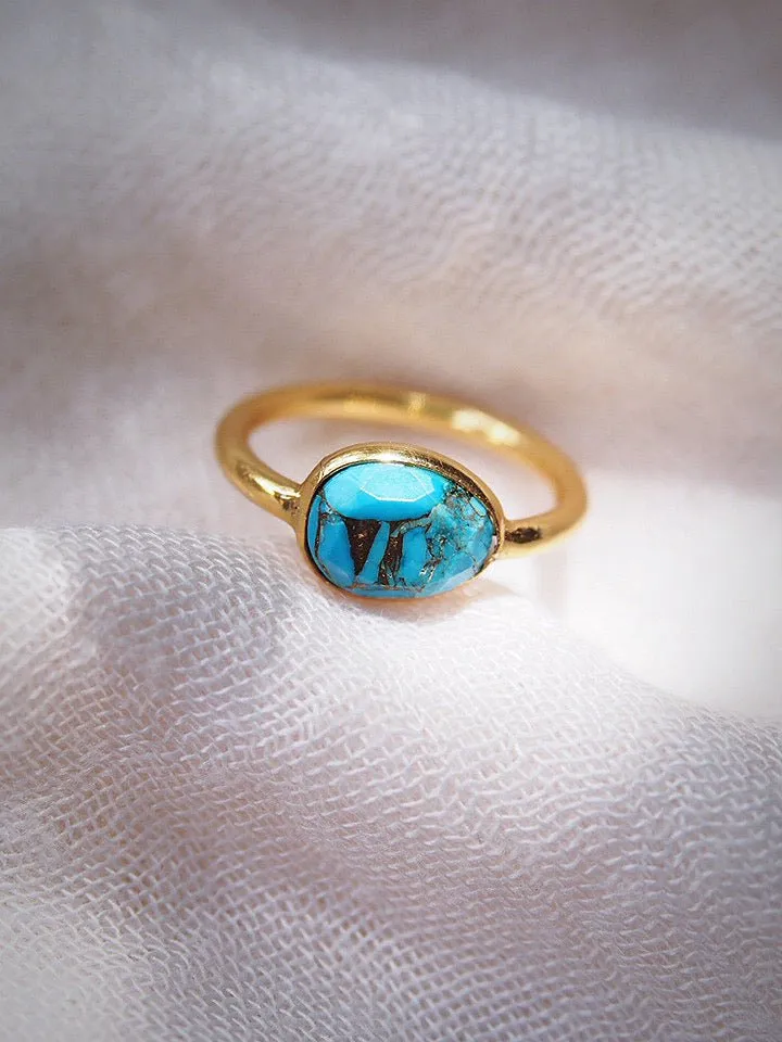 Rose Cut Turquoise Ring - Malu