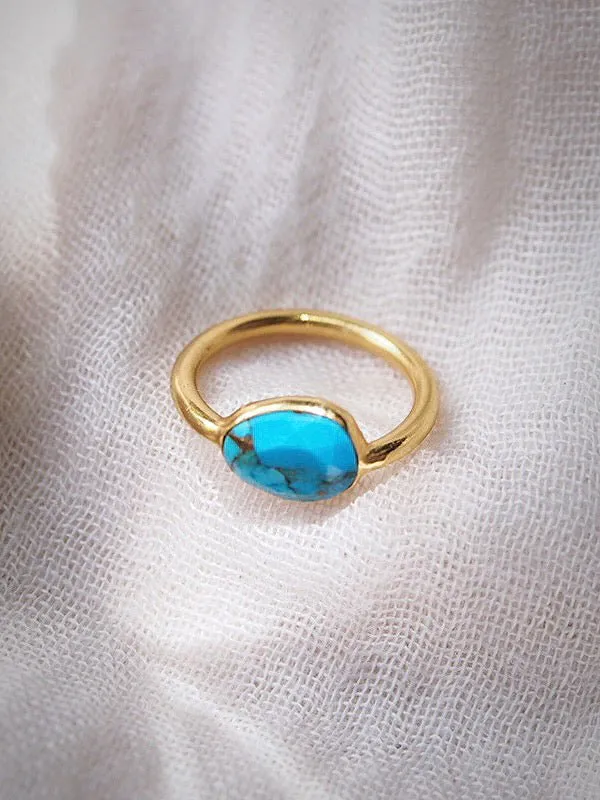 Rose Cut Turquoise Ring - Malu